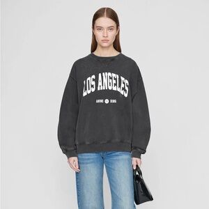 Anine Bing Ramona Charcoal Crewneck Los Angeles Sweatshirt